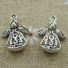 Free Ship 60 pcs tibetan silver angel charms 22x16mm L-552