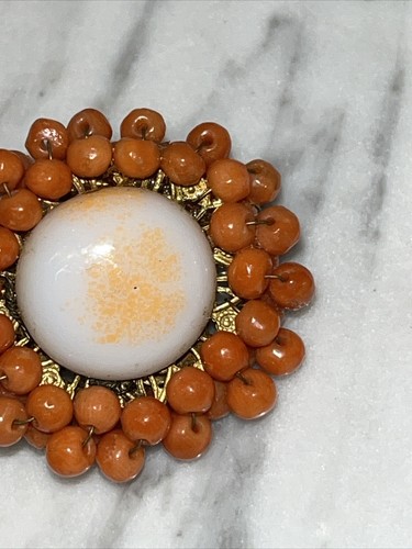 Rare Vintage & Antique Signed Miriam Haskell 1940’s Coral Bracelet & Earrings - Picture 9 of 24