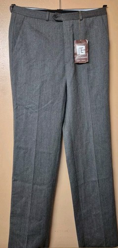 Balmain, Pierre Balmain Hose Braun Schurwolle Neu Vintage Rohsaum Größe W34