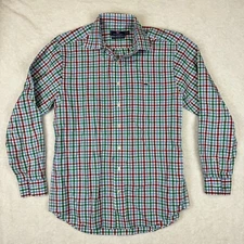 VINEYARD VINES Mens Red Green & Blue Plaid MEDIUM Classic Fit Tucker Shirt
