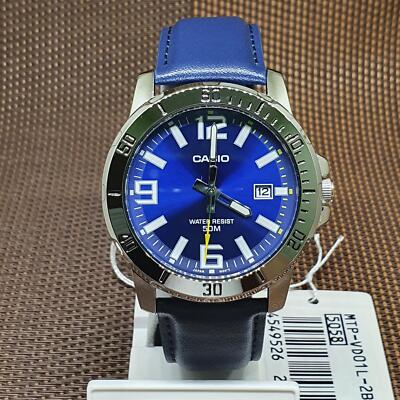 Casio MTP-VD01L-2B Analog Quartz Blue Dial Blue Leather Men's