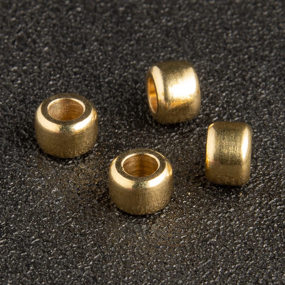 50pcs Brass Spacer Beads Paracord Bead Lanyard Bead 4mm Hole - Image 2 of 2