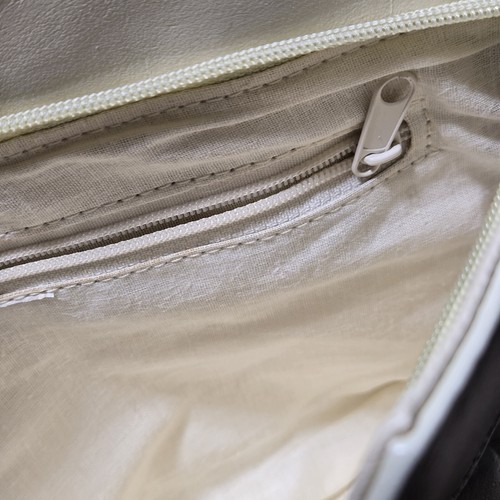 Bolso de Mano Plisado Vintage Años 80 Bolso de Hombro Convertible Bolso sin asas con Bolsillo Marfil - Imagen 9 de 14