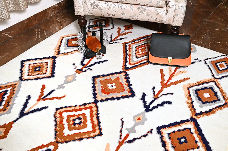 Moroccan Diamond - 2'x4', Ivory, Geometric, Transitional Area Rug - 503 - Image 4 of 4