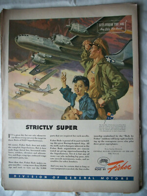 VTG 1945 Orig Magazine Ad GM GMC STRICTLY SUPER Fleets of B-29 Superfortresses