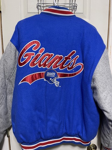 NFL New York Giants Wool Varsity Jacket Size Large Logo 7 Very Rare NYG - Picture 2 of 8