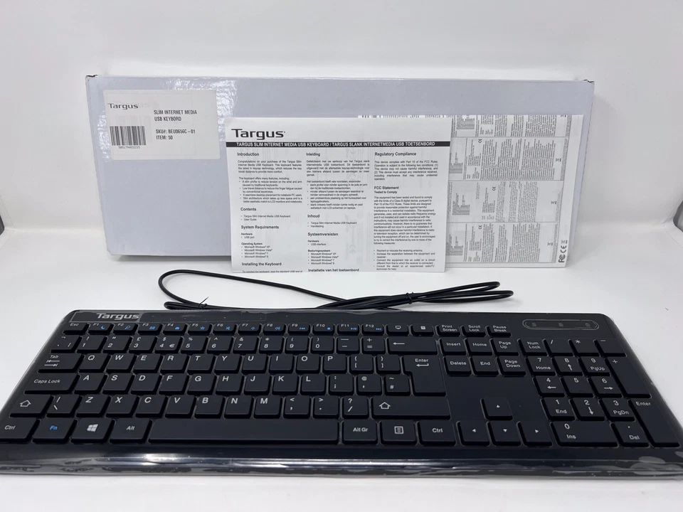 New Retail Targus UK English QWERTY USB Slim Internet Media Keyboard AKB04UK - Image 3 of 4