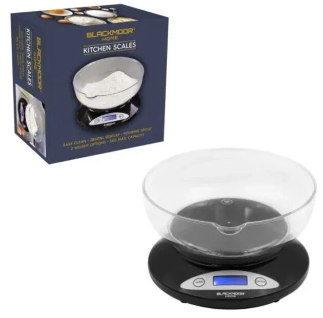 Blackmoor Digital Kitchen Scales with Bowl/Black Colour/Weighing Standard
Opens in a new window or t