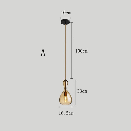 Bar Kitchen Lamp Home Pendant Lighting Bedroom Ceiling Light Glass Pendant Light - Picture 2 of 13