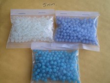 750 PCS. 5MM SOFT GLOW PLASTIC LURE BEADS-.036 HOLE CLEAR/BLUE/PURPLE 250 EA