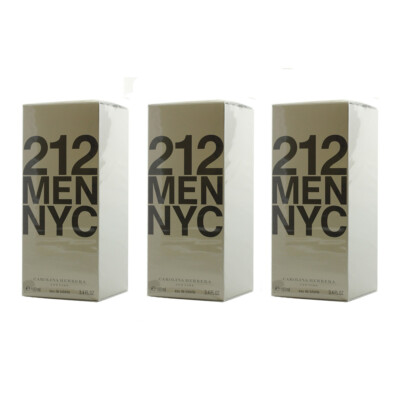 Carolina Herrera 212 Men NYC - EDT Eau de Toilette 100ml - 3x
