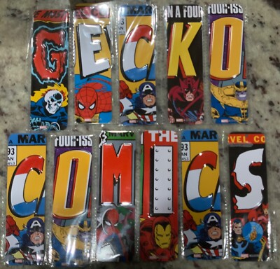 MARVEL COMICS Superhero Metal License Plate Letter A - Z Sign Home Wall Decor