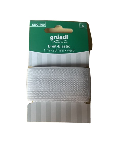 Gummilitze Gummiband SchlüPfer Gummi Gummi GrüNdl 1Mx28Mm Weiss Breit Elastic-image