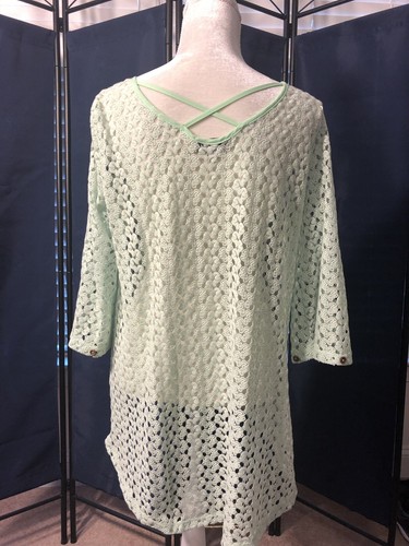 Simply Noelle Women’s Crochet Top Pastel Green Sm (8-10) - Picture 4 of 7