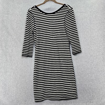 Sweater Dress Express Black And White Striped Dress Express Medium