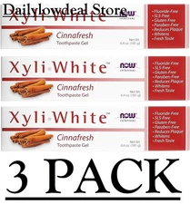 3 PACK- NOW Foods Xyliwhite Toothpaste Gel - Cinnafresh 6.4 oz (Total 19.2 oz)
