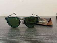 Vintage WILSON Safety Glasses Steampunk Green  Gold Frames w/ Case 1960  s