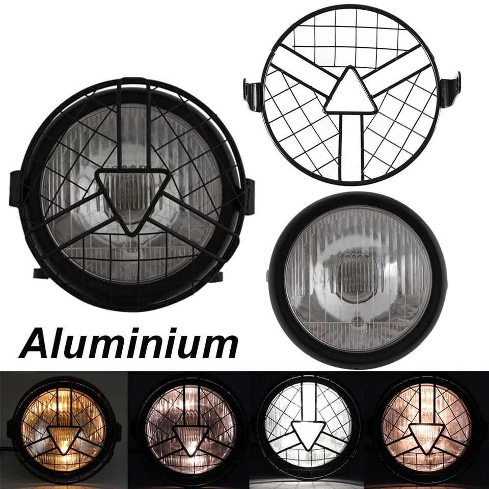 Para Honda CG125 GN125 Negro Retro 6.5" Faro Faro Luz Delantero + Cubiertas Parrilla Foto 2 de 4