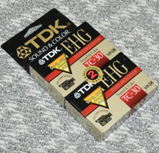  2 - TDK E-HG TC-30 Video Camcorder Cassette Tapes Super Avilyn 30 Min Sealed