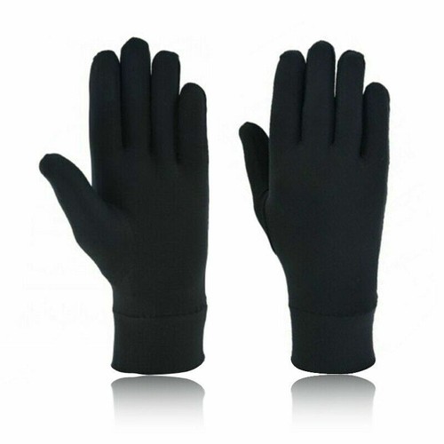 Thin Silk liner inner Gloves Ski motorcycle skiing walking cycling Thermal black - Picture 1 of 6