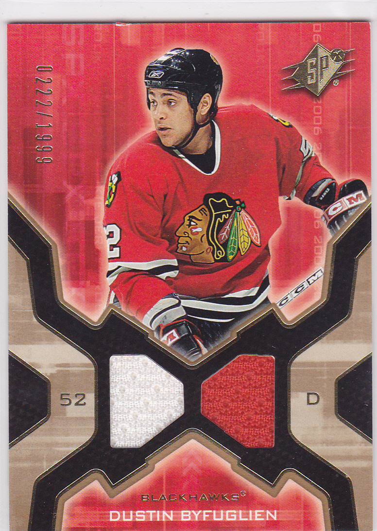 2006 06-07 SPx #143 Dustin Byfuglien Jersey RC Rookie 222/1999