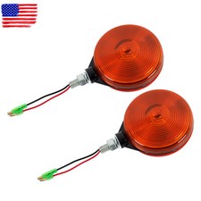 2 Pcs Redamber Round Side Marker Light Lamp Dual Face Turn Signal For Tractor