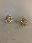 Stud Earrings With Round Design! New Gold Tone Cz Pave