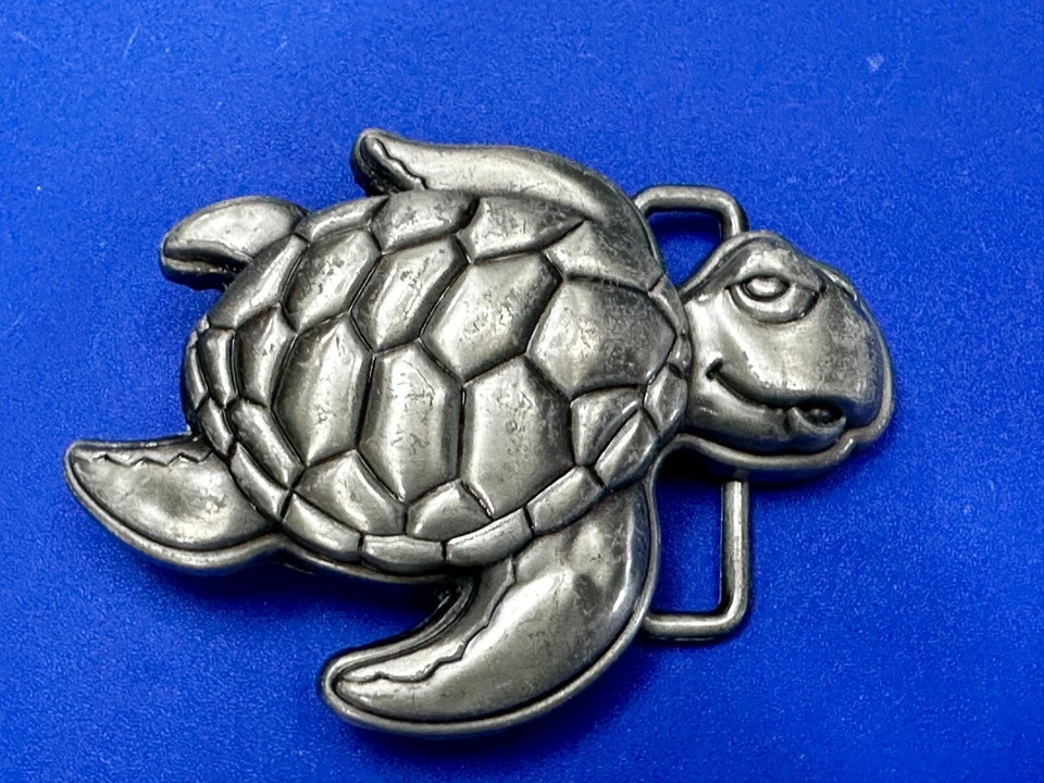 Goofy Tortuga Figura Recorte Hippy Ambiente Tono Plateado Hebilla de Cinturón Foto 2 de 4