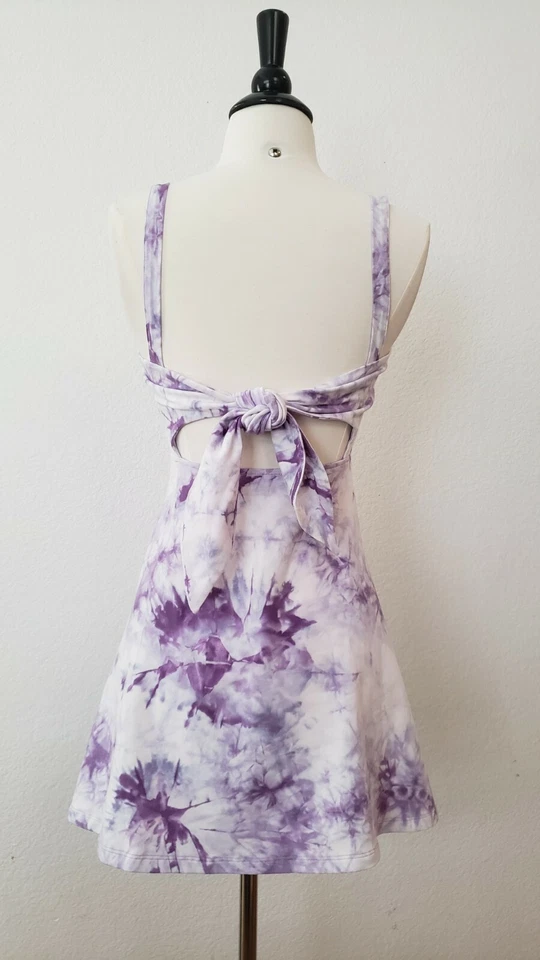 Urban Outfitters Tie Dye Dress New Size Small Purple Tie Bow Coquette Boho - Image 3 of 4