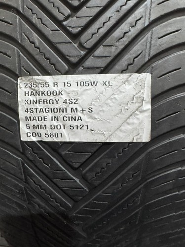 2 PNEUMATICI USATI 235/55 R 19 105W XL HANKOOK 4STAGIONI M+S 5 MM DOT 5121 - Foto 6 di 6