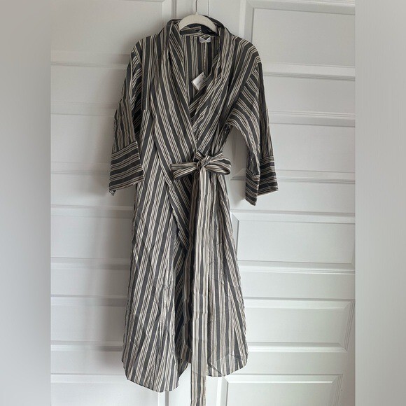 Brunello Cucinelli Striped Cotton Poplin Midi Shirt Dress
