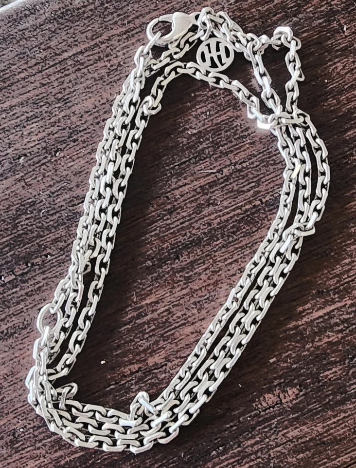 Collar de cadena John Hardy con etiqueta colgante JH plata de ley 22" de largo Foto 3 de 4