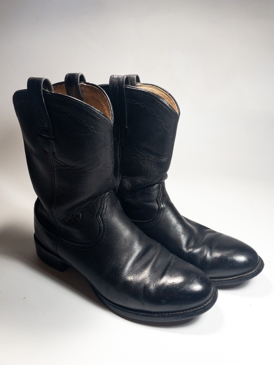 Ariat Heritage Men\'s Pebbled Leather Black Western‎ Cowboy Riding Biker Boots 9B Ariat Men main image 4