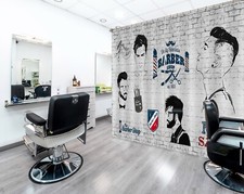 3D Sketch Man A4069 Barber Shop Photo Curtain Window Blockout Fabric Amy 2023