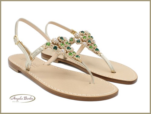 Sandali da donna bassi in cuoio artigianali gioiello infradito capri  positano | eBay