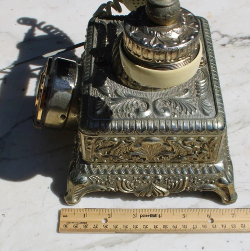 Vintage French Victorian Style Rotary Dial Telephone Serial # 125462 - Picture 13 of 18