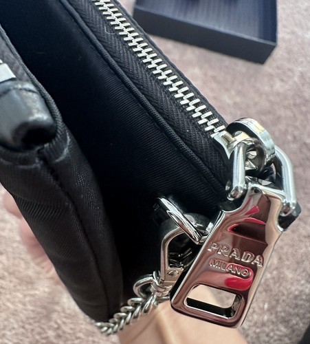 PRADA BLACK POUCH 2 ZIPS NYLON - Picture 14 of 16