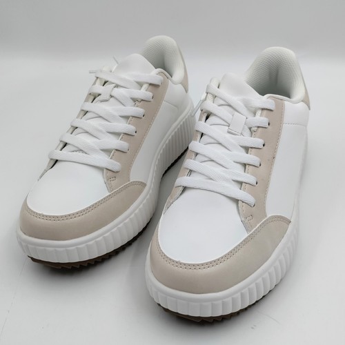 NEU Traumpaar Damenschuhe Größe 7,5 Low-Top weiß beige & grau - Bild 2 von 5