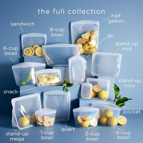 New-Premium Silicone Reusable Food Storage Bags, 4-Pack, Multi | Multi-U - Picture 6 of 6