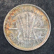 1941 (M) Australia Three Pence threepence - High Quality Scans #Q863