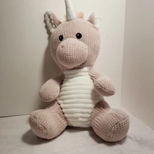  Spark Creative Imagination Pink Plush Unicorn Knitted Rattle Crinkle Feet Ears
