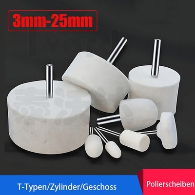 Polierköpfe Wolle Filz Polierscheiben Polierstifte Polierset für Dremel 3mm-25mm