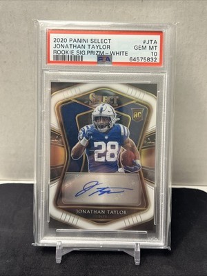 2020 Select Rookie Signatures Jonathan Taylor #RSJTA White Prizm /35 RC PSA 10💎
