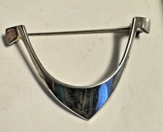 VINTAGE Norwegian Made Modernist Sterling Silver BROOCH