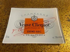 Veuve Clicquot Glass Tray Trinket Dish Bowl Plate Ashtray 6.25 x 4.75"