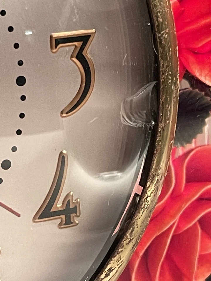 Reloj Lucite De Colección SESSIONS Art Deco Jardín de Rosas Completamente Reparado Funciona Muy bien. Foto 2 de 4