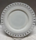 Vtg Mcm Milk glass Scallop Weave Desert Plate,#N20