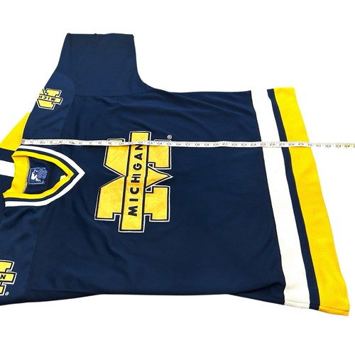VTG Michigan Wolverines Jersey Football Embroidered Starter Blue Yellow Large - Picture 15 of 15