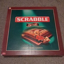 Vintage Scrabble Deluxe With Turntable & Wooden Tiles Mattel Complete. Free p&p 