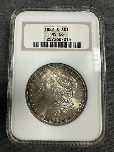 1882 S Morgan Silver Dollar NGC MS66 Beautiful Toning